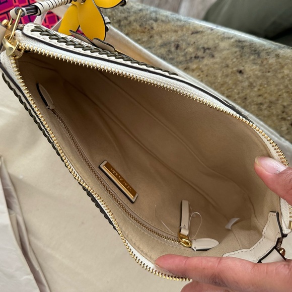 New Tory Burch 🌼 T MONOGRAM BRAIDED FLORAL STUDIO HAZELNUT - Picture 7 of 13